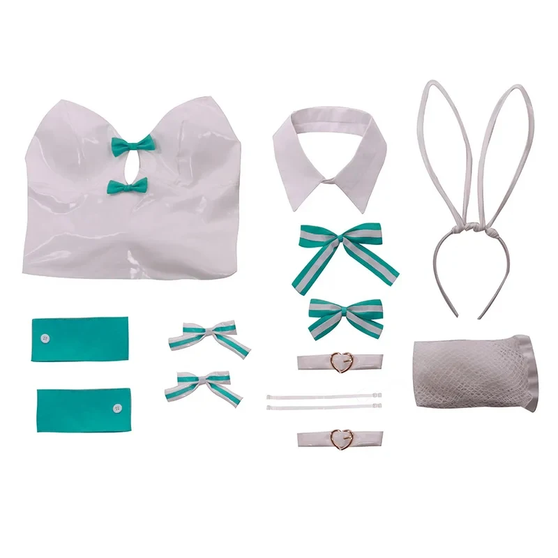 

★Halloween Cosplay Costume White Miku Cute Bunny Girl Women Leather Sexy Dress Suit Jumpsuits Unifor♥ All corners of the country