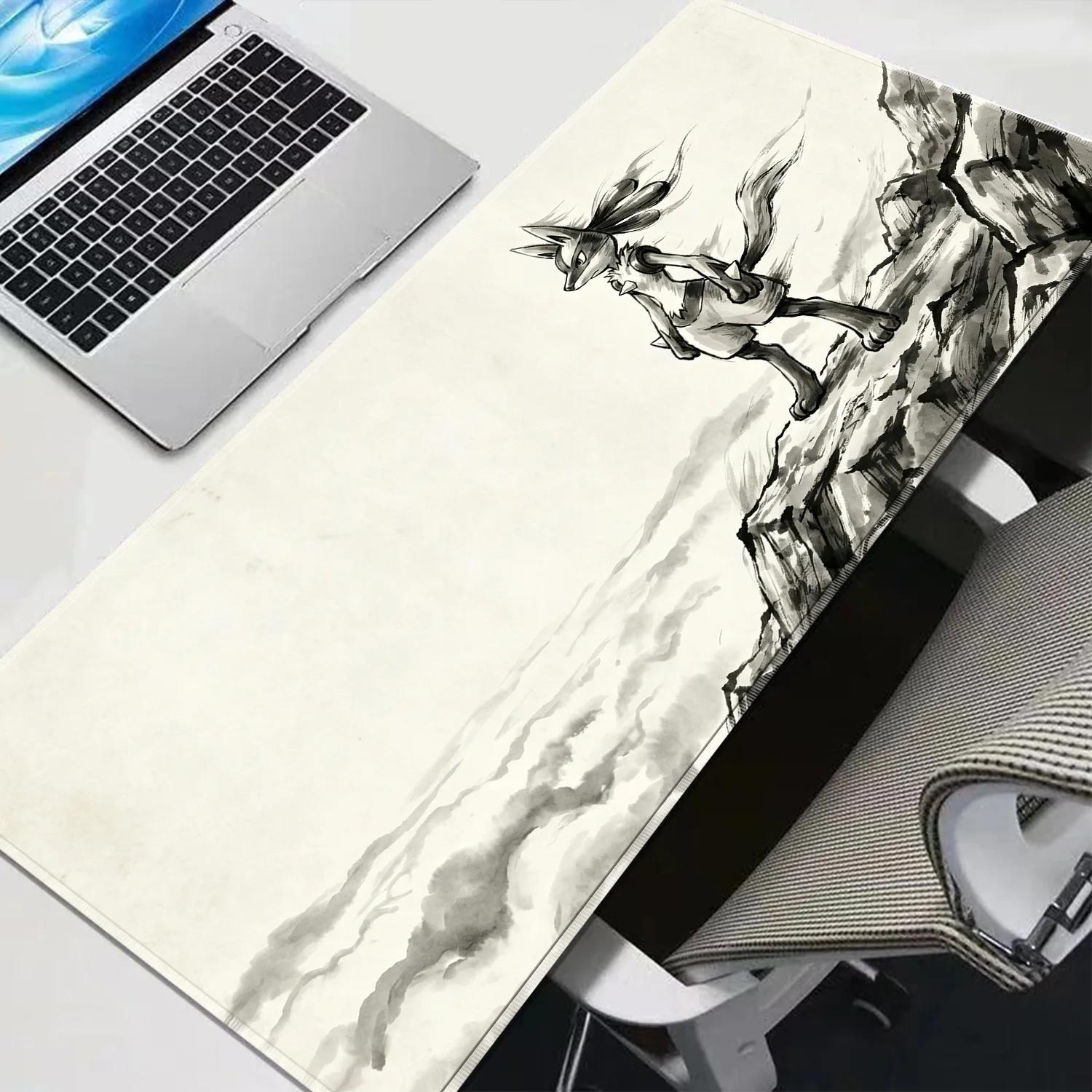 Large Speed 90x40cm Fighting Aura Anime Character Gaming Mouse Pad Non Slip Rubber Stitched Edge Oversized Desk Mat For PC Gamer