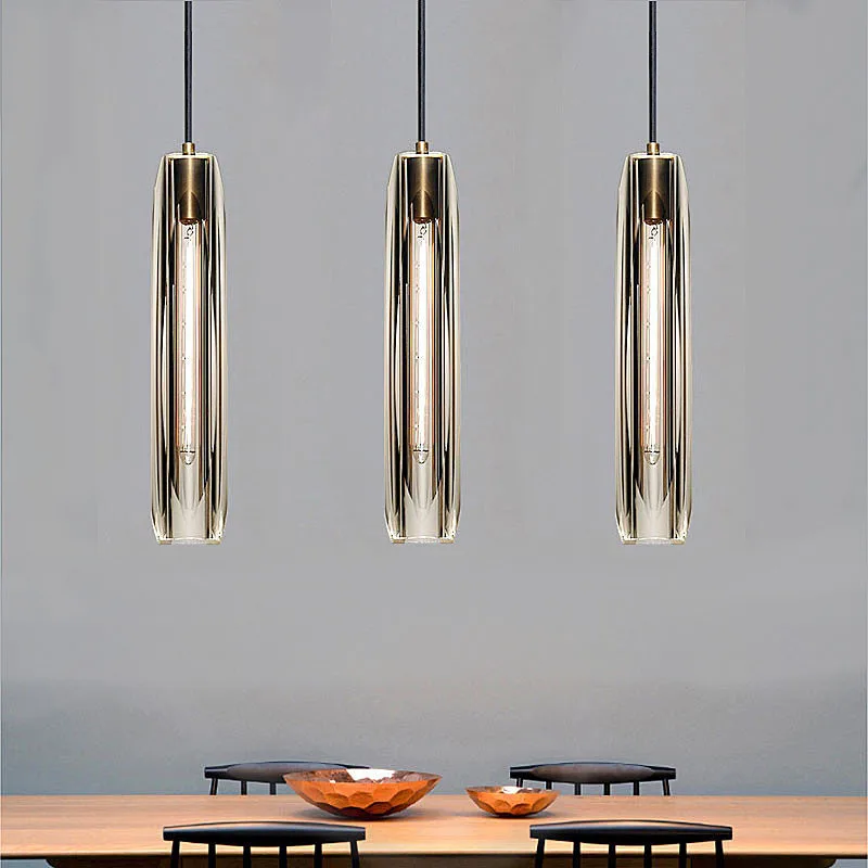 

Postmodern luxury Pure Crystal Pendant lamp Indoor living room dining room bar counter bedroom bedside hanging lamp E14