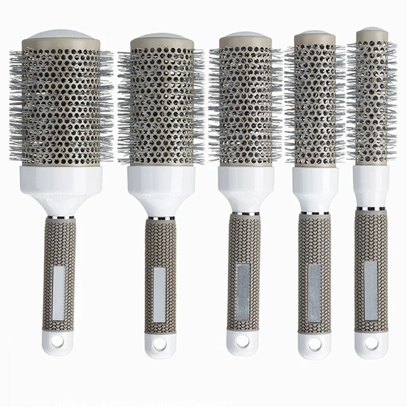 

5 Size Ceramic Ion Hair Brush Nano Hairbrush Thermal Ceramic Ion Round Comb Hairdressing Hair Salon Styling Drying Curling