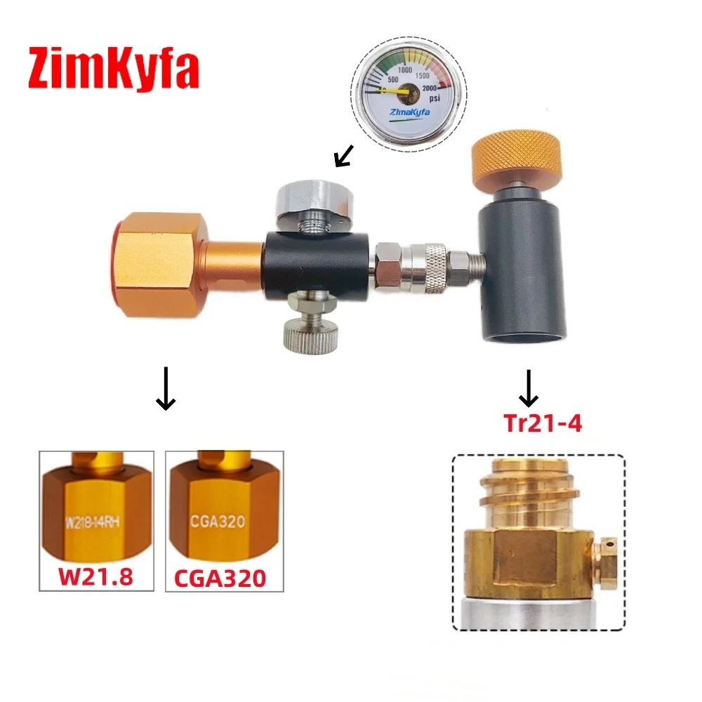 

Адаптер для зарядки CO2, адаптер для газированной воды, адаптер для заполнения для канистры синего цилиндра Sodastream Fizzi (резьба TR21-4)