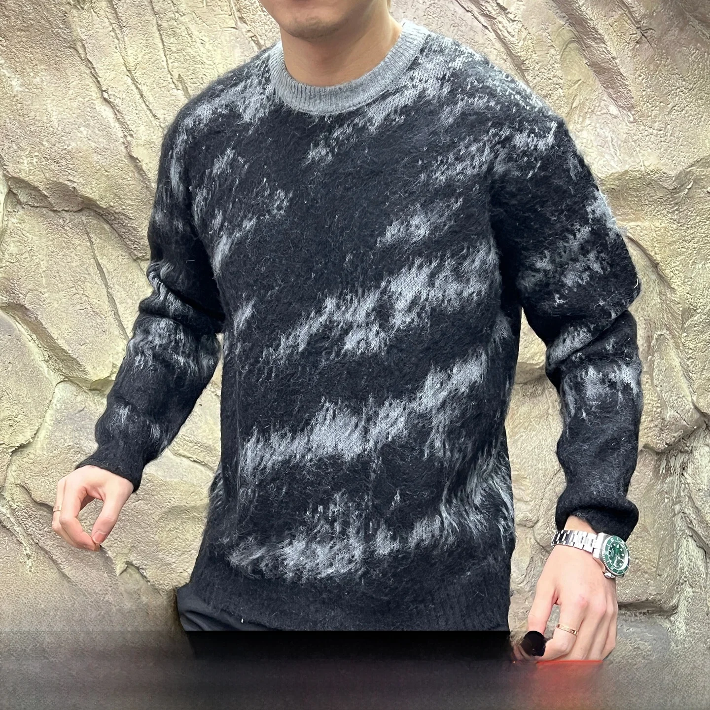 

Мужской вязаный свитер с длинным рукавом, повседневный, свободного кроя, осенне-зимний, с круглым вырезом, приятный к телу