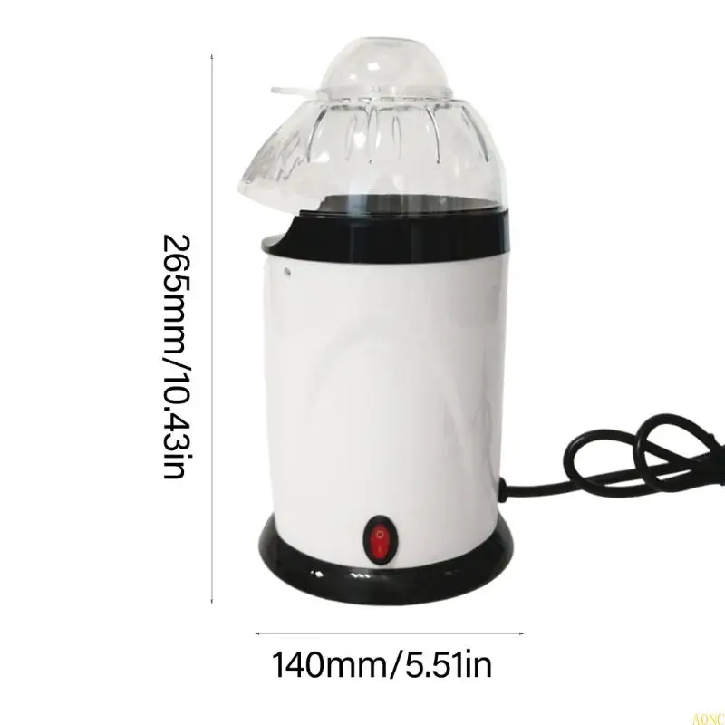 A0NC Hot Air Air Maker Machine 1200W Corn Corn Bopper مع صانع الوجبات الخفيفة لقياس الكأس القابلة للفصل لليالي الأفلام