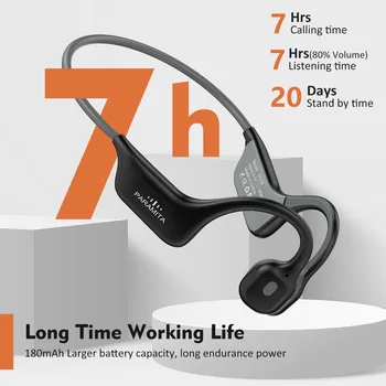 2024 Classic DG08 Bone Conduction Headphone Wireless Bluetooth Headset with MIC BT 5.3 Wa