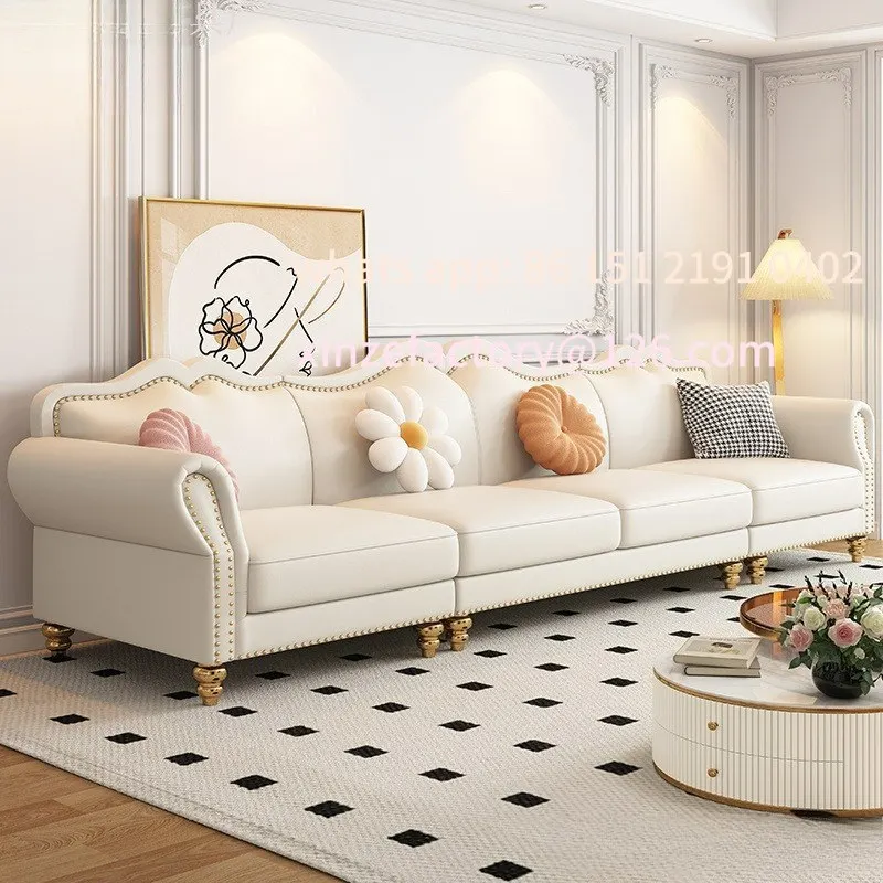 

Customizable American leather cream sofa