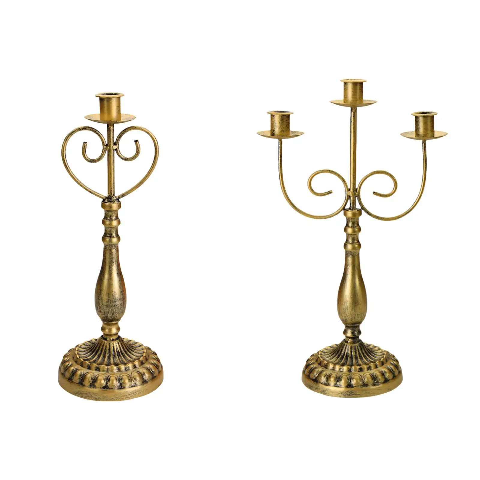 Candelabra Candelabrum Ornament Iron Candle Holder Metal Candlestick for Church Farmhouse Kitchen Valentine's Day Housewarming