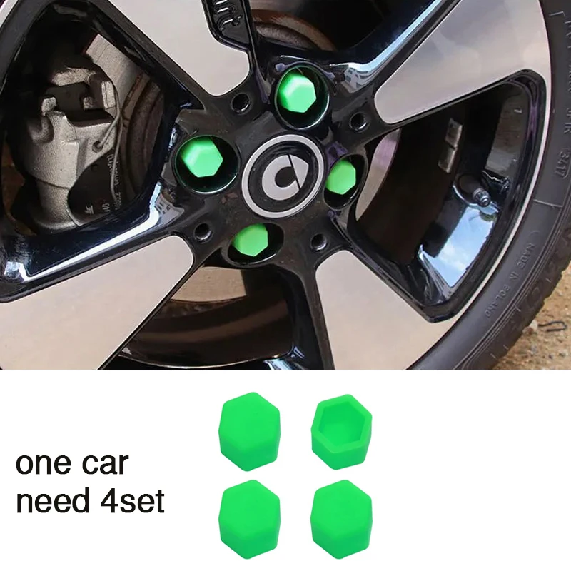 4PCS Car Silicone Wheel Screw Protect Caps Decoration Hub Cover For Smart 450 451 453 Fortwo Forfour Car Accessories Exterior