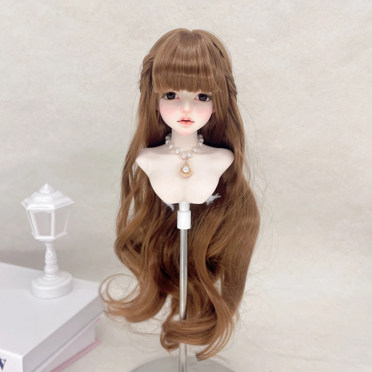 Peluca de muñeca BJD 1/3 y 1/4 y 1/6, trenzas, pelo largo y rizado, peluca sintética, accesorios para muñecas para niñas, accesorios de maquillaje DIY BJD