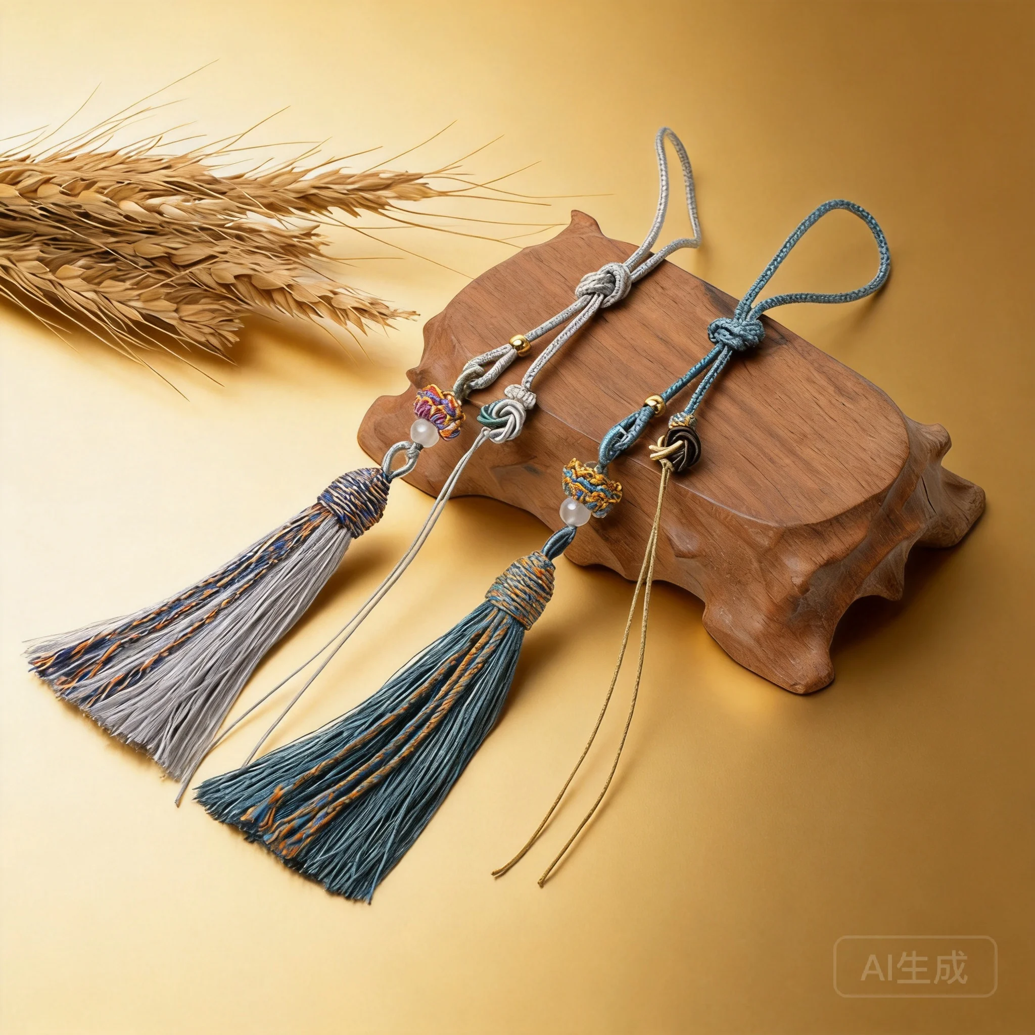 Chinese Style Handmade Braided Lucky Ruyi Knot Tassel Small Pendant Auspicious Blessing Good Luck Wealth Bag Charm Phone Hanging