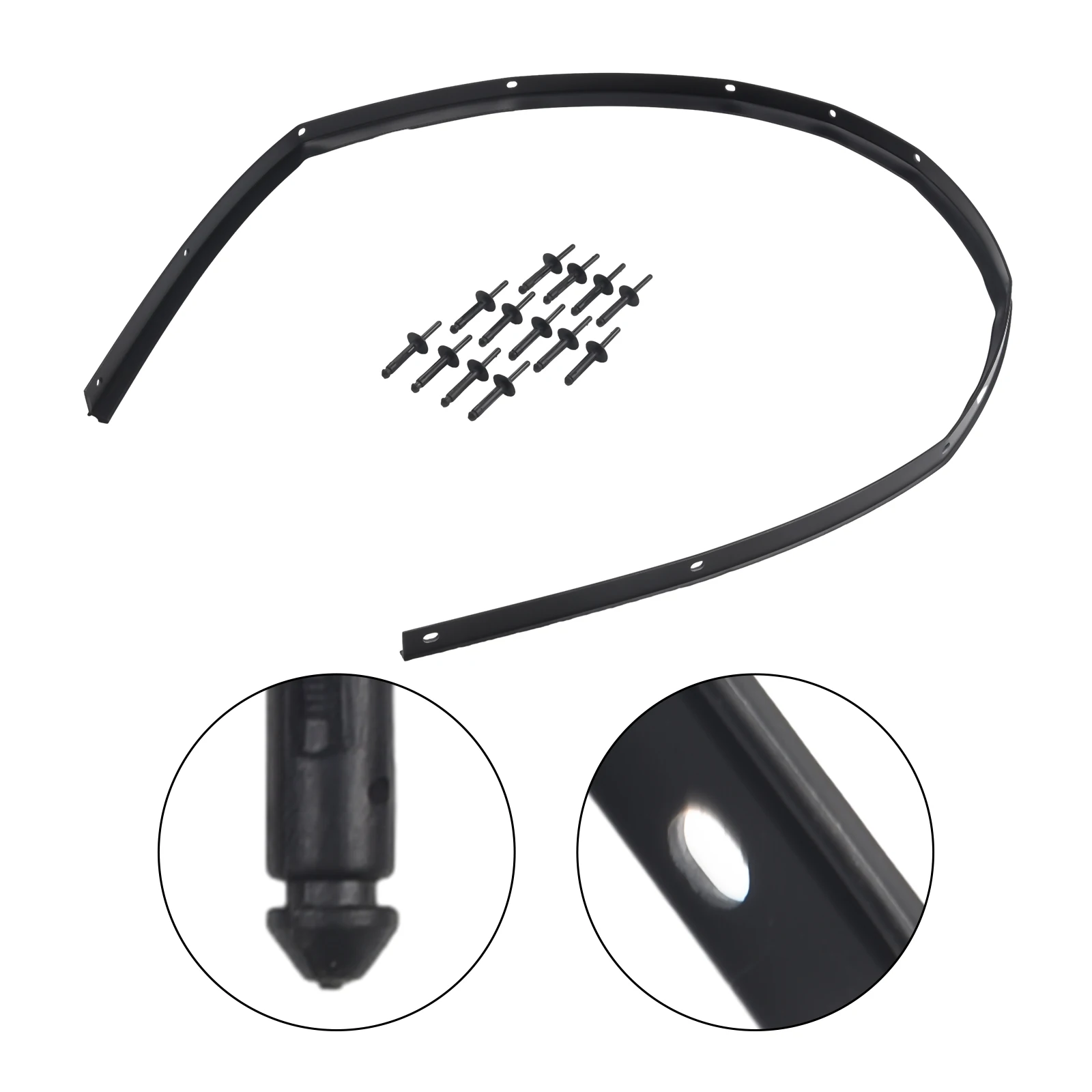 Rubber Hood Seal Kit with 12 Plastic Rivets for Dodge For Challenger 2008-2022 Front Fascia Bumper OE 68051392AB and 68051392AA