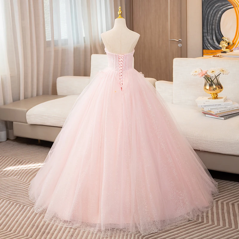 فساتين حفلات بدون حمالات 15 فساتين Quinceanera 2025 فساتين حفلة زهرية حلوة بعمر 15 عامًا لـ Quinceanera حسب الطلب