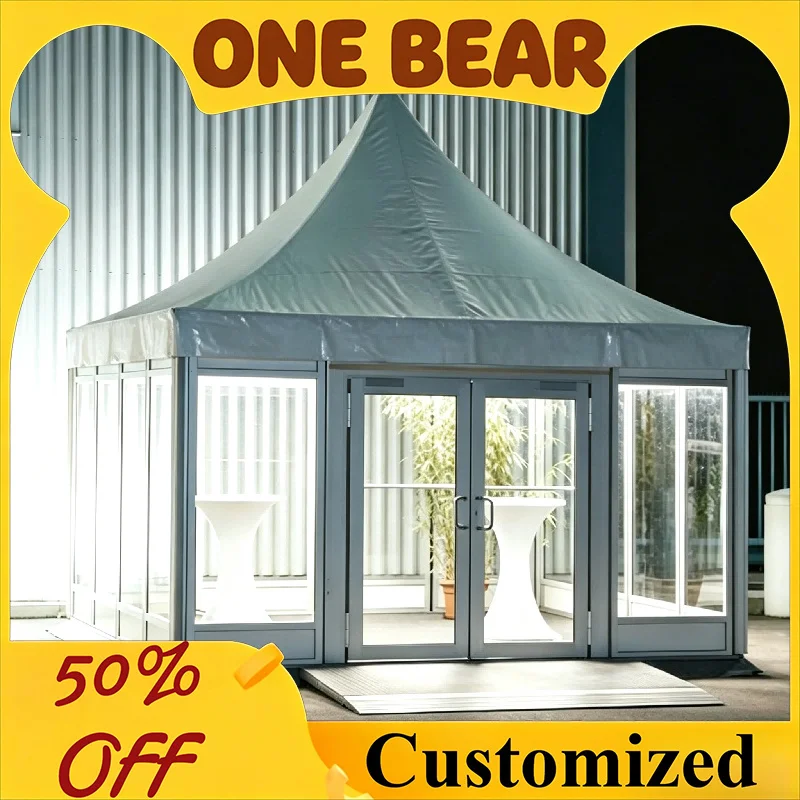 Custom Size Aluminum Electrostatic Spraying Exhibition Tent Waterproof Sun‑shade Pagoda Tent for Outdoor Commercial Events