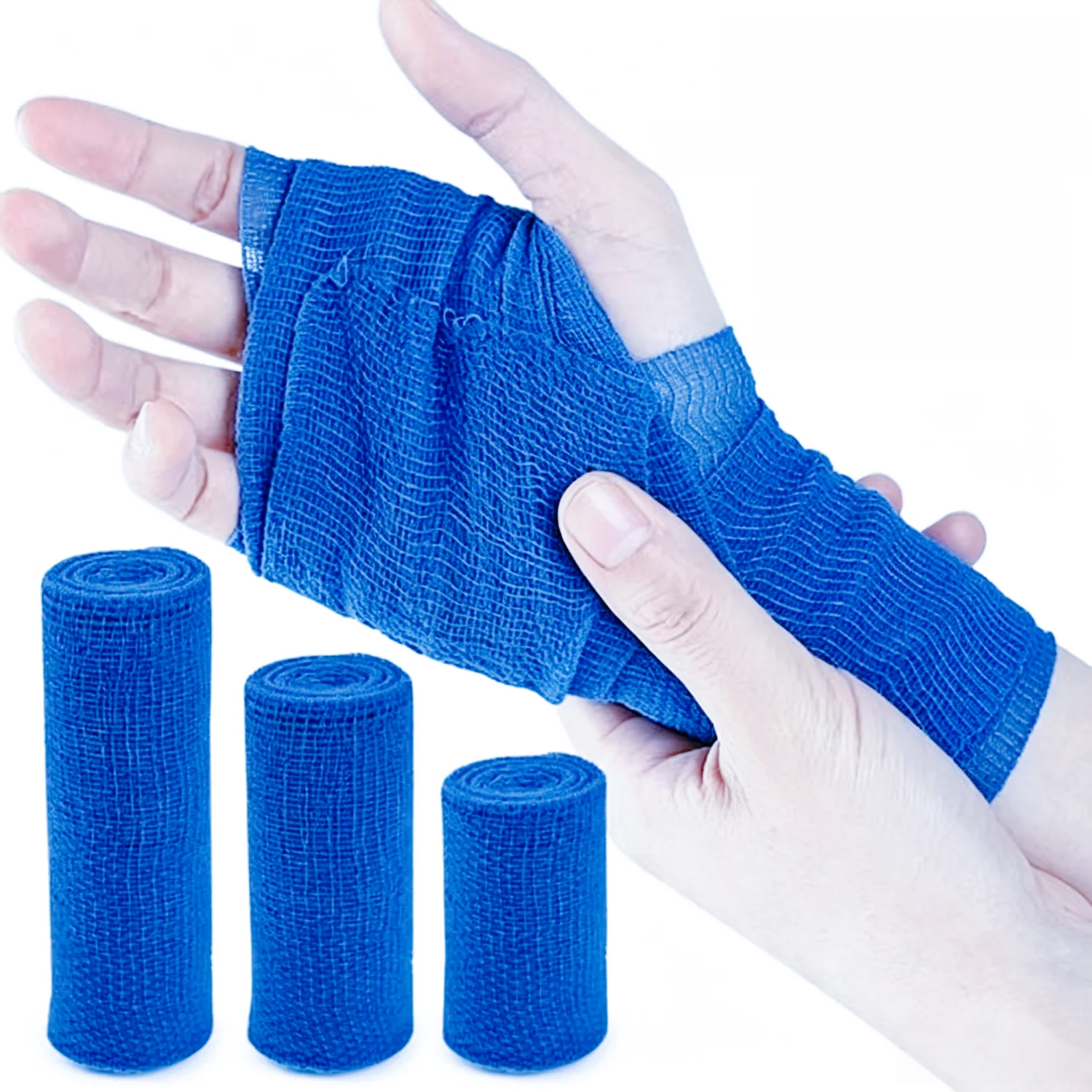 

6Pcs Blue Gauze Rolls Bandages Individually Wrapped Breathable Lightweight Wound Care First Aid Halloween Mummy Medical Kit
