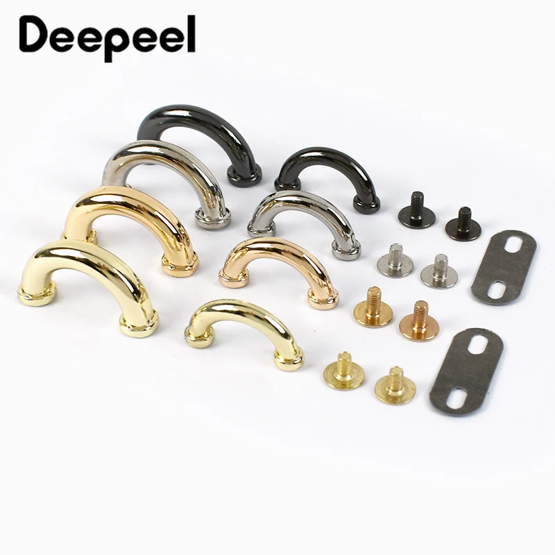 10Pcs Meetee 14/17mm Metal Bag Arch Bridge D Ring Buckle Strap Hook DIY Handbag Hardware Belt Leather Repair Accessories