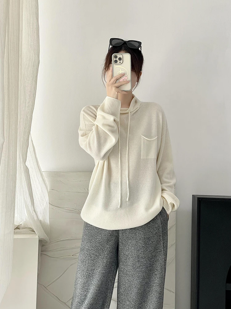 

Льняной шерстяной вязаный свитер Camere Lazy Sle, свободный крой, свитер с воротником-стойкой, коврик, дизайн, трикотаж для поездок на работу