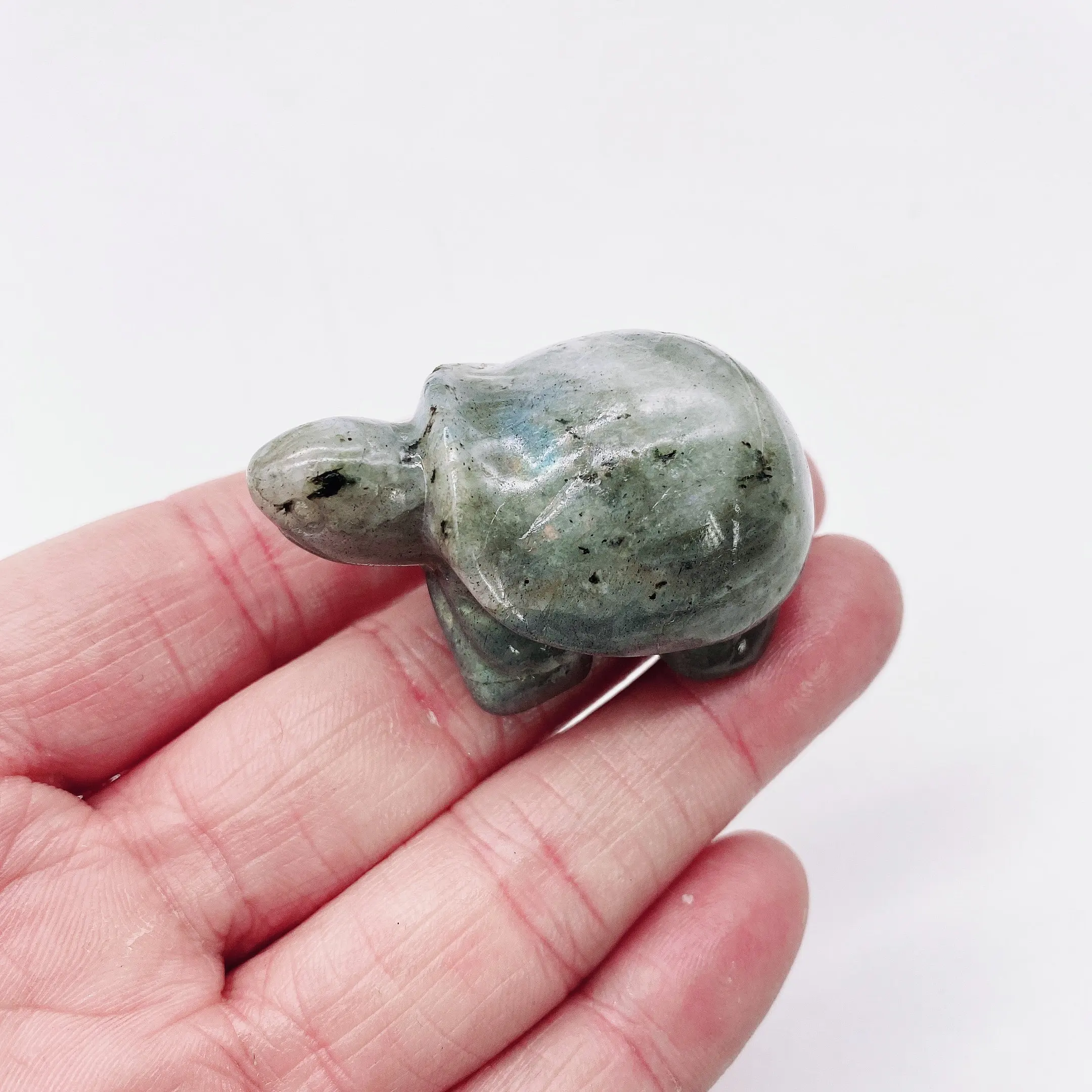 

1pc Natural Labradorite Energy Reiki Genstone tortoise carving decoration Crystal Quartz Healing High Quality For Gift