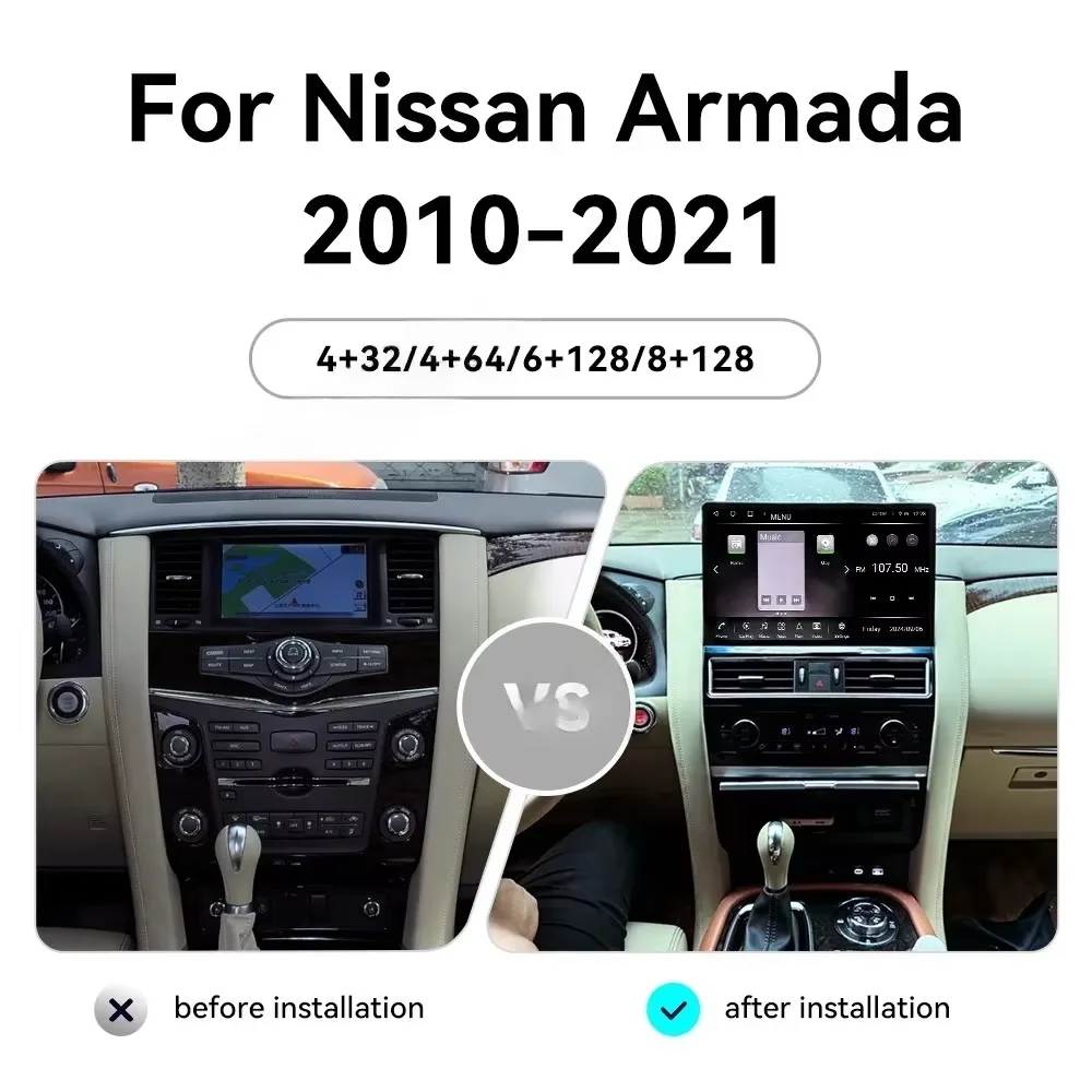 15.9 Inch Car Radio For Nissan Armada 2012-2025 Patrol Y62 Carplay Navigation Multimedia Player Android Auto Digital Cluster
