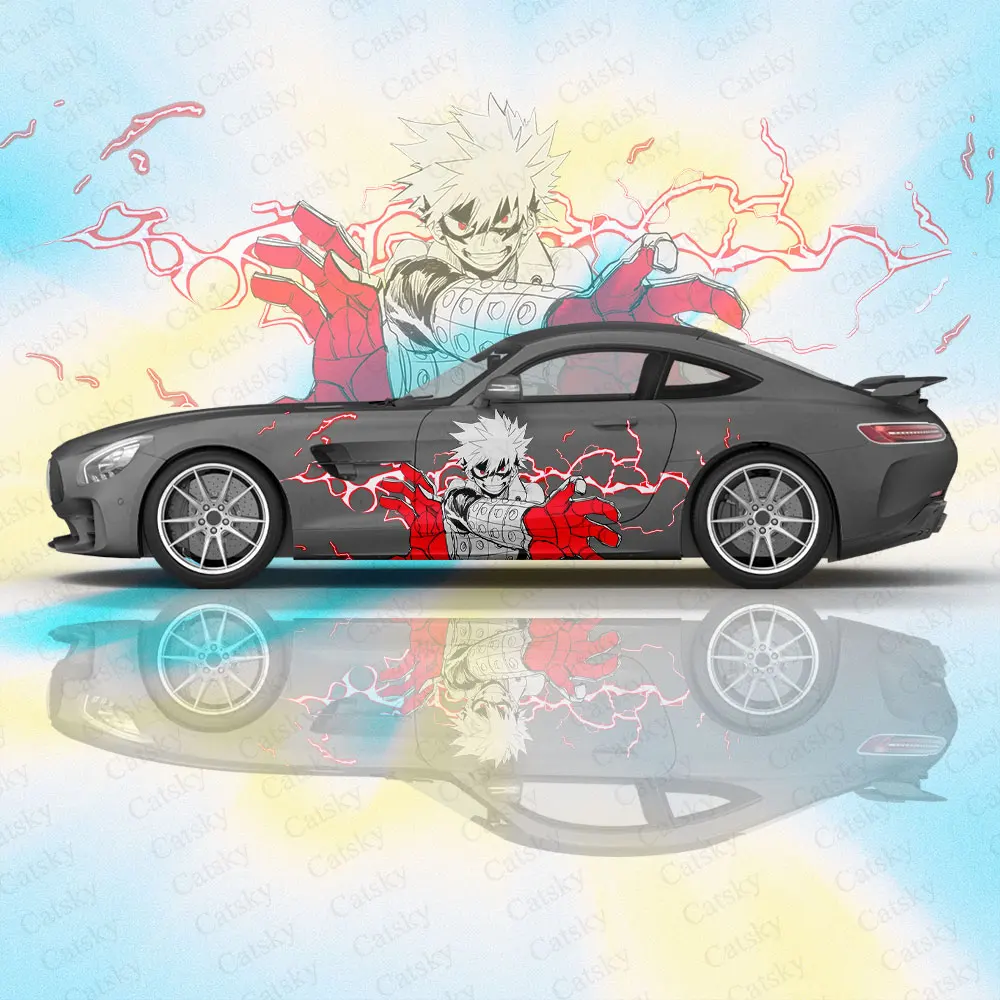Bakugou Katsuki Anime Car Body Stickers Anime Itasha Car Side Decal Sticker Car Body Sticker Car Body Decoration Stickers