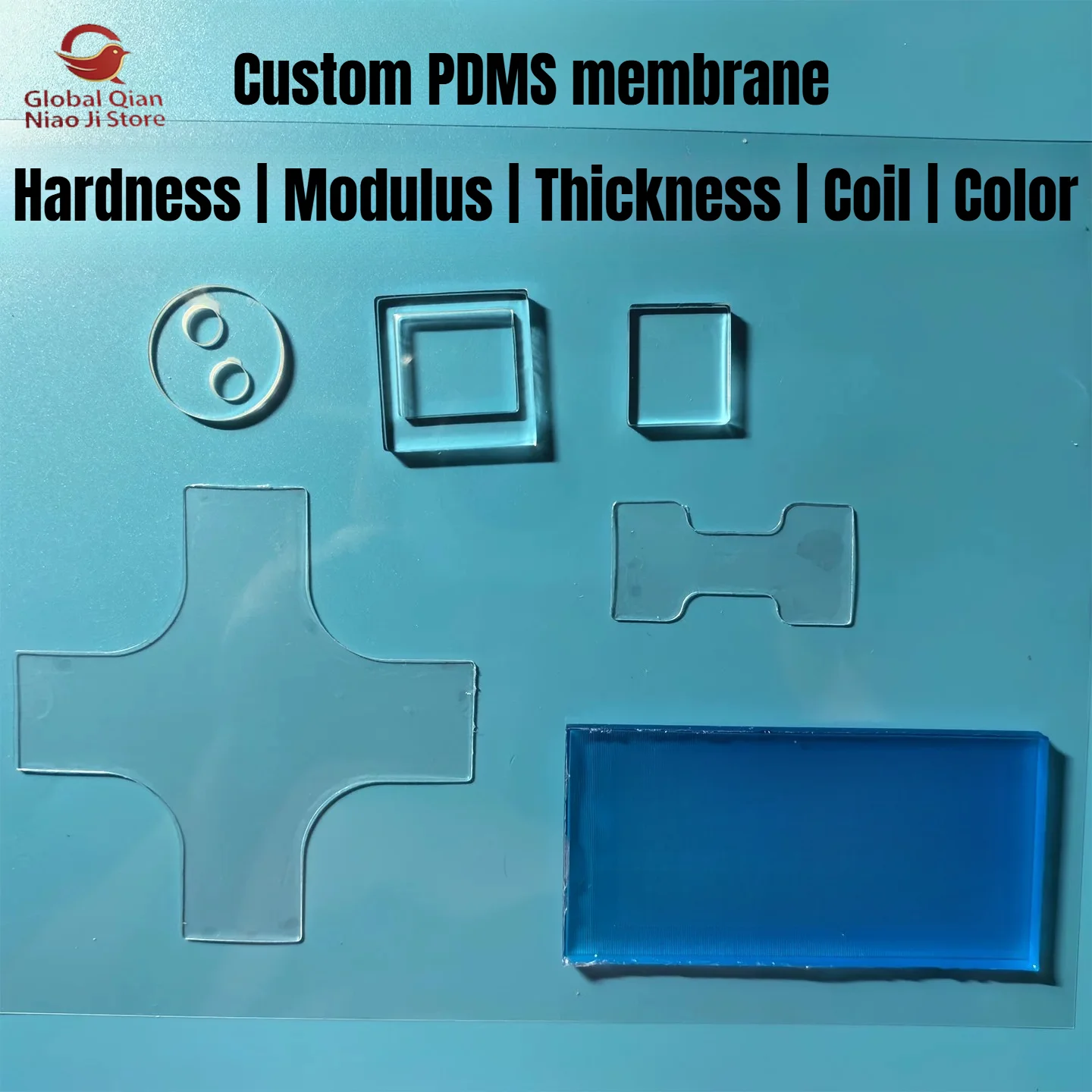 Custom PDMS film, custom fiber cylindrical irregular transparent mold products, fabrication of functional PDMS membrane