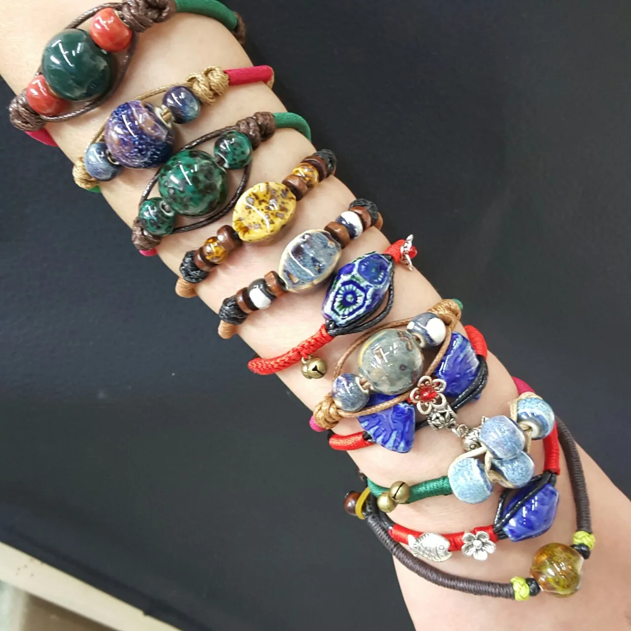 10/20/50Pcs/Lot Retro style Ceramic DIY Handmade Women's Gift Bracelets Bracelets&Bangles For Woman Ladies Wholesale