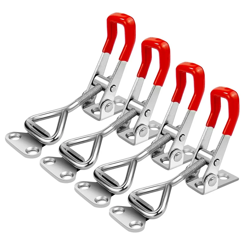 AA63 HOT 4 Confezione Toggle Latch Morsetto 4001 Regolabile In Acciaio Inox 304 Toggle Hasp Chiusure Per Fumatore Coperchio Jig Freezer porta