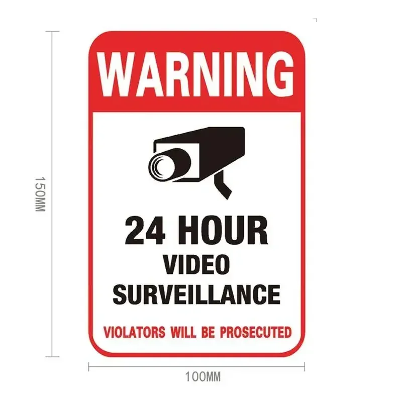 1/5pcs/lot Waterproof Sunscreen PVC CCTV Video Surveillance Security Camera Alarm Sticker Warning Decal Signs NEW