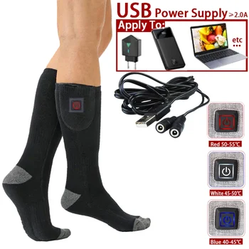 Winter Electric Heated Socks Men's Women's Thermal Heating Thermosocks Foot Warmer Socks T