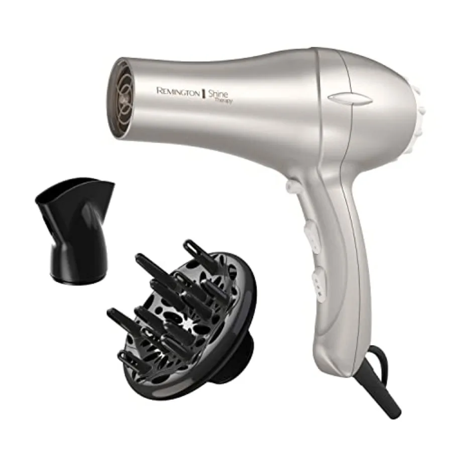 

Shine Therapy Hair Dryer with Argan Oil and Keratin, 1875W Ionic Blow Dryer for Frizz Control and Smooth Shine, Ceramic Technol
