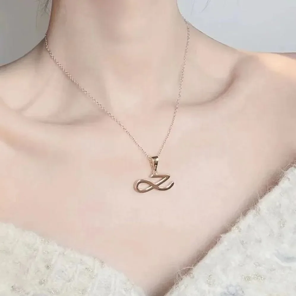 2024 Korean Wave New Jung Kook Design Letter Necklace Trend Personalized Men\'s and Women\'s Jewelry Fans Couple Gifts