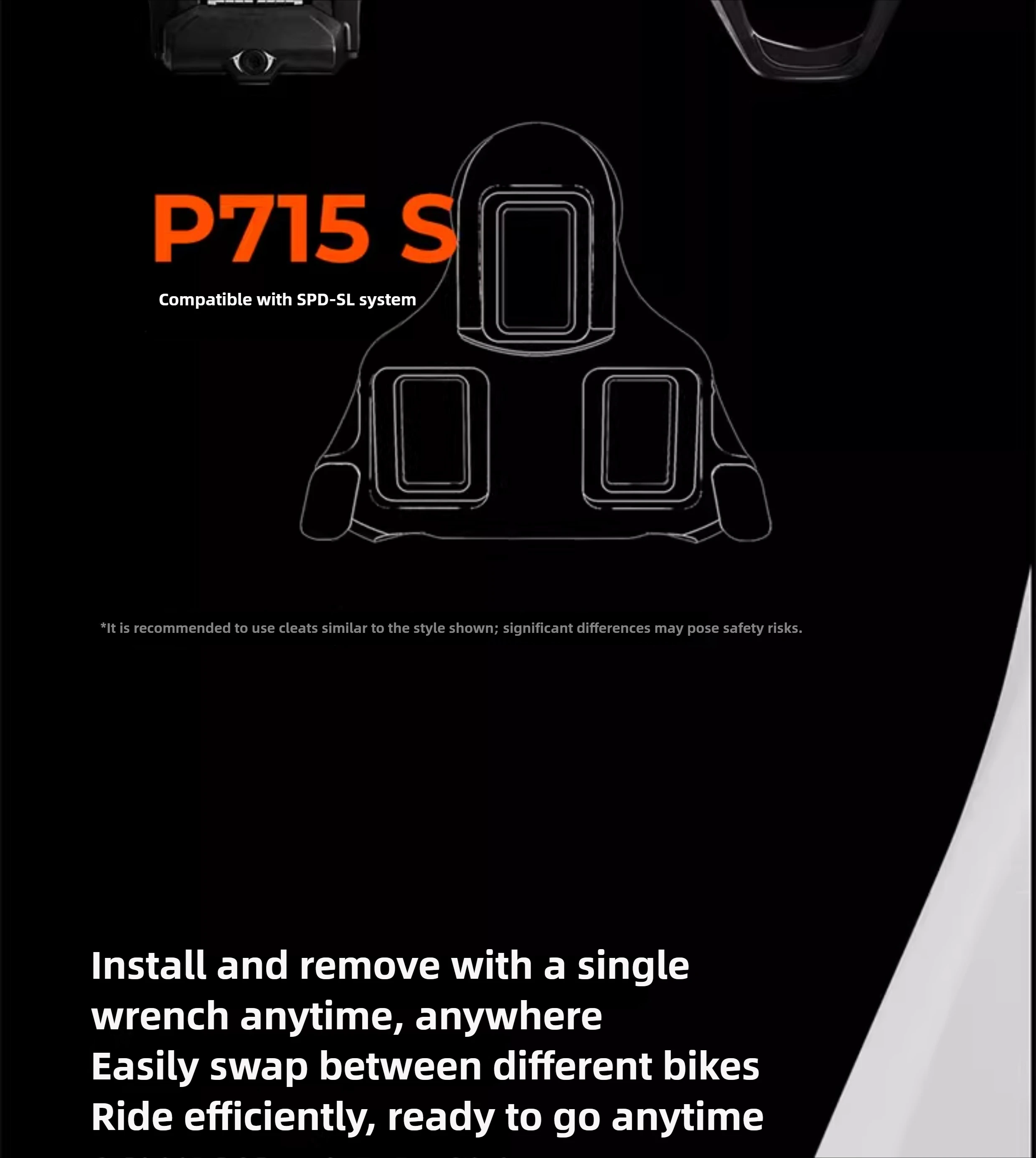 Magene P715 Pedal-Based Cycling Power Meter Dual-sided Bike Pedals ±1% Power Accuracy Bluetooth ANT+ Optimized for KEO&SPD-SL