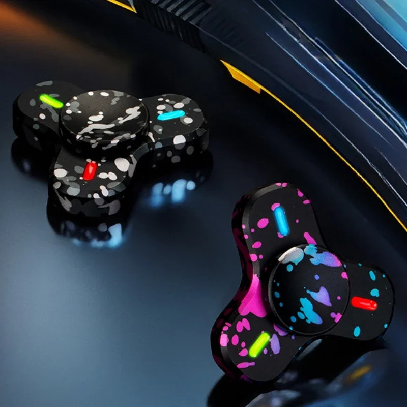 Mini Mano Fidget Spinner Luminoso Trottola Punta Giroscopio EDC Lega Alleviare Lo Stress Riducendo Giocattoli Antistress Alleviare L'ansia