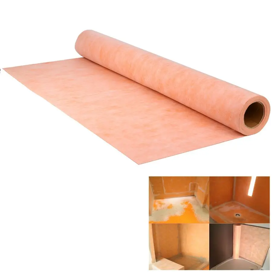 

Водонепроницаемая мембрана для душа, рулон 3,3 фута x 33 фута (108 кв. футов), толщина 23,6 мил, превосходное гидроизоляционное решение для ванной комнаты, комплект