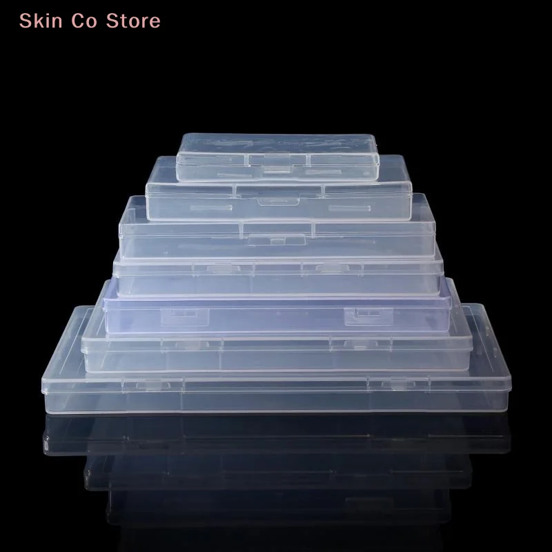 [CO]1Pcs Transparent Rectangular Plastic Box, Dustproof Storage Case, Sturdy Jewelry Nail Art Rhinestones Container[CO]