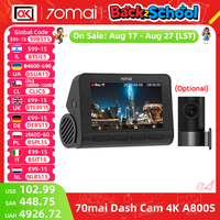 70mai Dash Cam A800S Real 4K Camera 24H Parking Guard Car DVR Auto Video Recorder Built-in GPS ADAS Front Rear Dual Vision