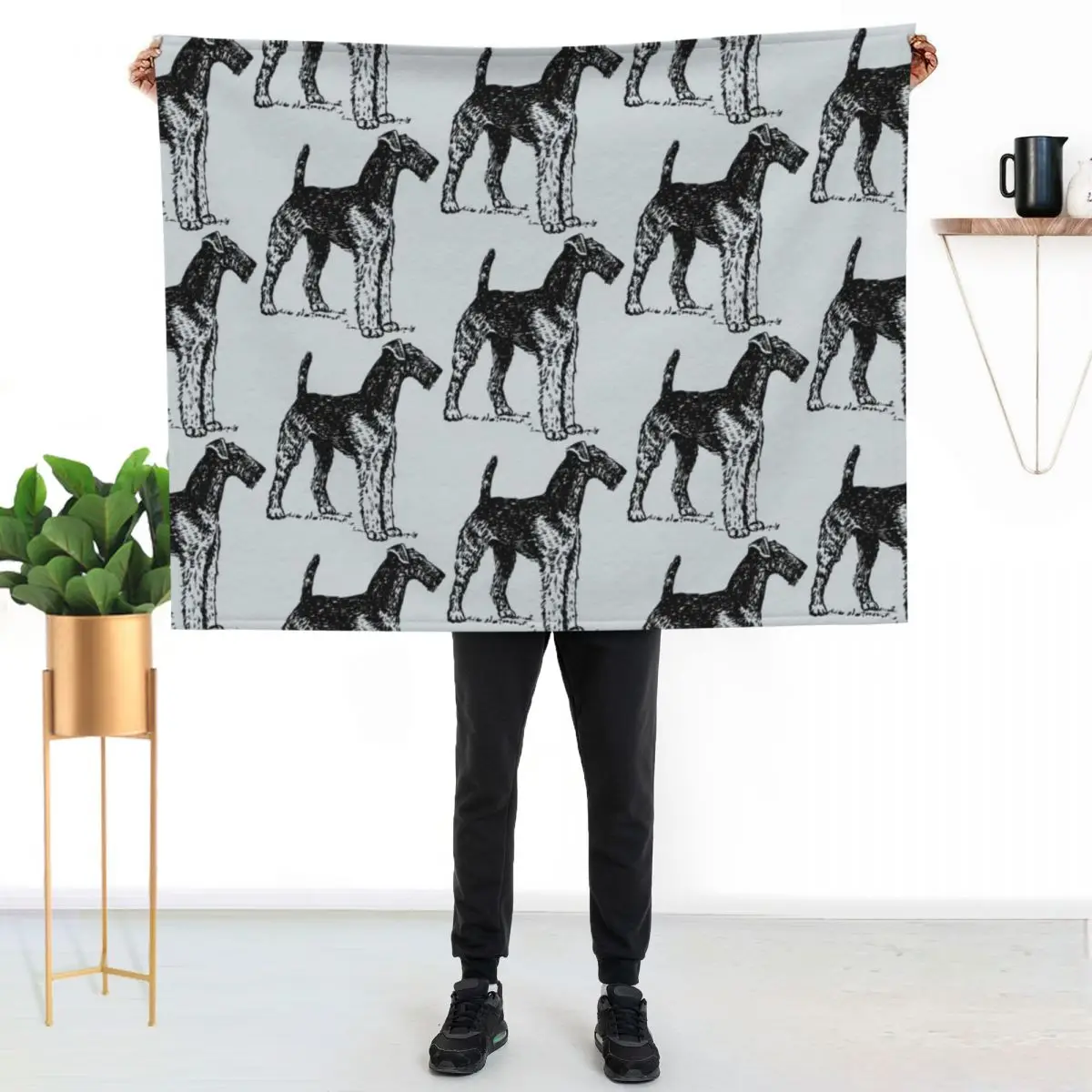 Airedale Terrier Throw Blanket manga Blankets For Bed Fashion Sofas Large Soft Beds Hairys Blankets
