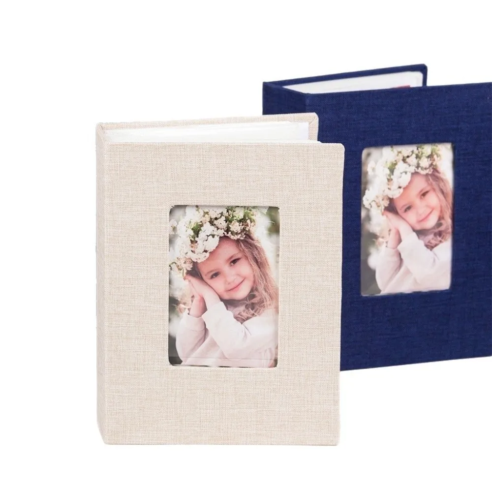 6 Inch 100 Pockets Photo Album Cloth Cover Large Capacity Scrapbook Album Insert Pocket Laminated Slip-in Picture Albums Album