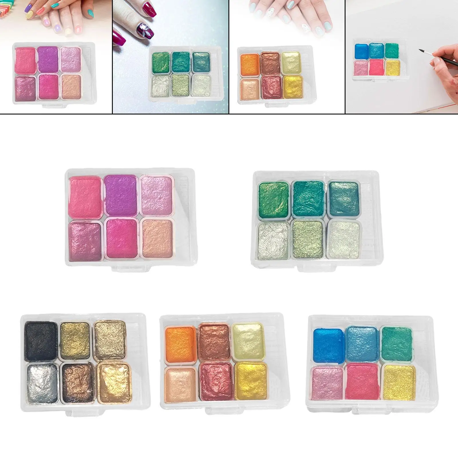 

Nail Art Pigment Set with 6 Colors for Creative Nail Designs