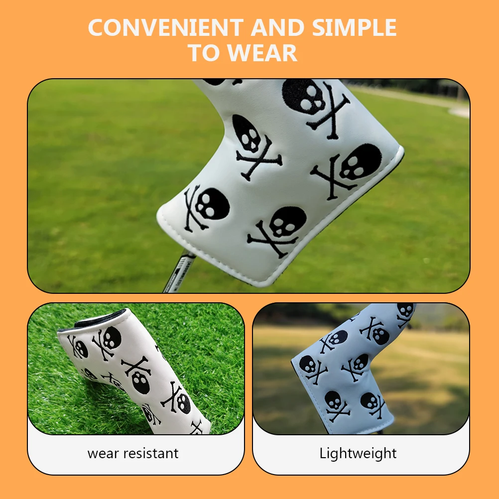 

Golf Putter Cover Golfs Club Protective Number Headcover Skull Embroidery for Man