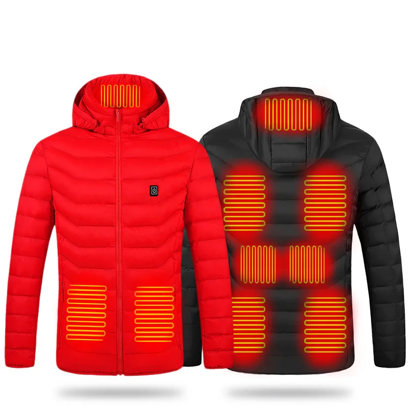 New Intelligent Heating Jacket Men's Autumn and Winter Hooded Warm Top Men's Outdoor Casual Loose Jacket Jacket