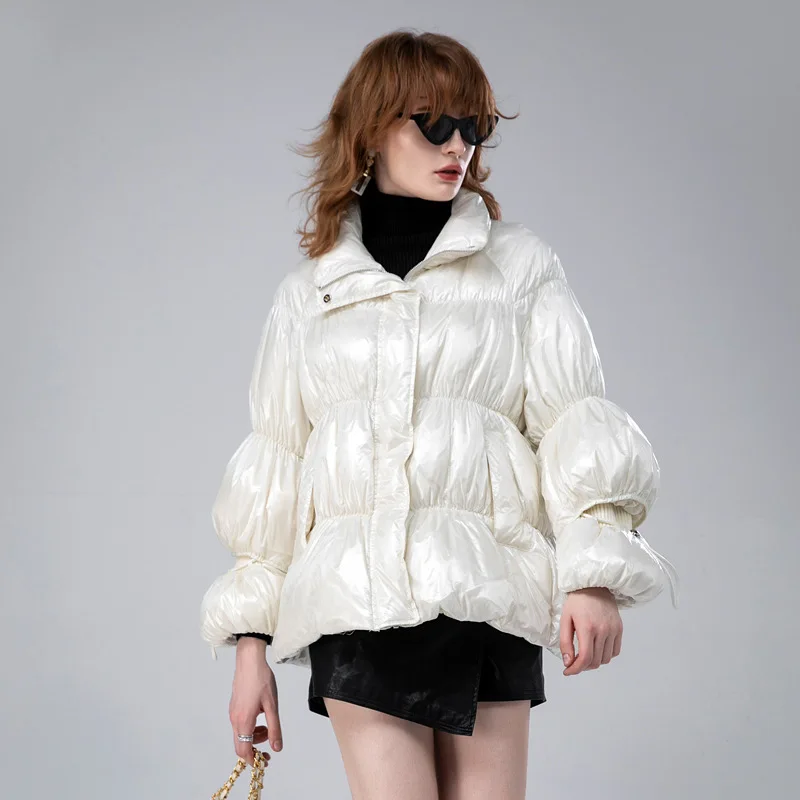 

2023 Winter Parka Women Duck Down Jacket new fashion light crimp disposable coat puff down jacket women's fashion Parka