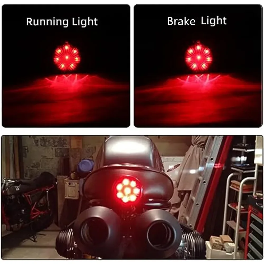 12V Rote LED Motorrad Rücklicht Bremslicht Stop Hinten Rücklicht für Chopper Bobber Cafe Racer Street Bike Motorrad Rücklicht