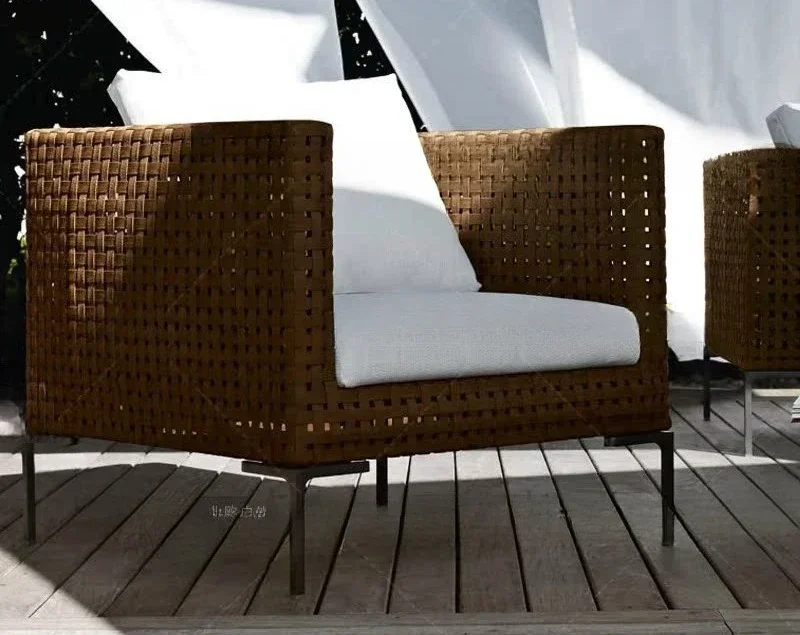 

JC Outdoor Terrace Rattan Leisure Sofa Villa Courtyard Real Estate Model Room Sofa