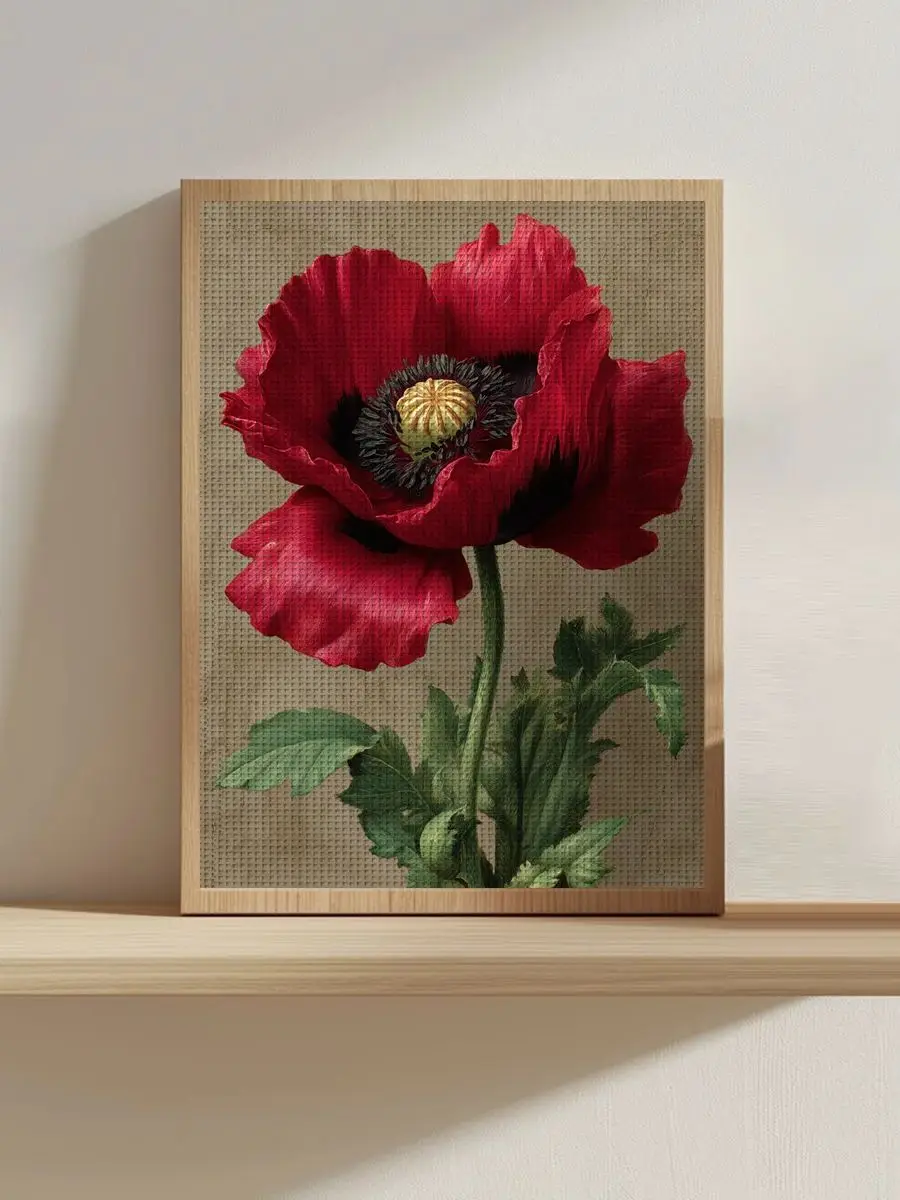 1 Stück 30x40 cm/11,8*15,74 Zoll Blumen-Motiv Kreuzstich-Set DIY-Kit 11CT/14CT DIY-Stickerei-Set DIY-Kreuzstich-Set – Detail 1
