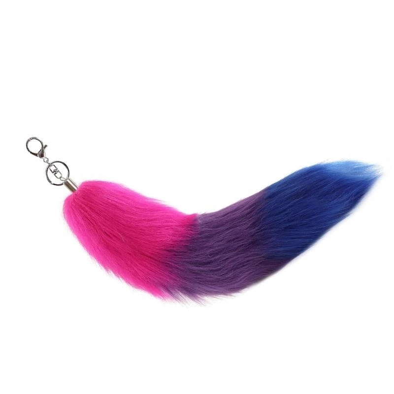 652f FOXES TACKChain Foxes Tail Keyring Pingente cauda macia bolsa macia