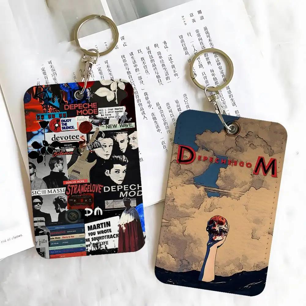 D-Depeche Band M-ModeS Sign Rectangle Keychain Card Holder, Badge Credit Card Holder, Student ID Card Holder, Bus Cards Cover