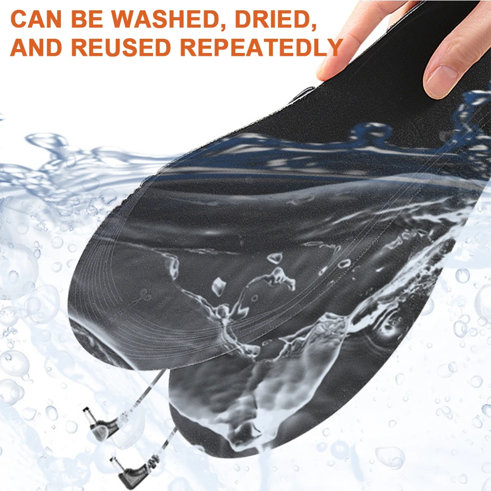 

Electric Heated Insoles with Battery Box Outdoor Thermal Insoles Washable Warming Shoe Insoles for Outdoor Sports