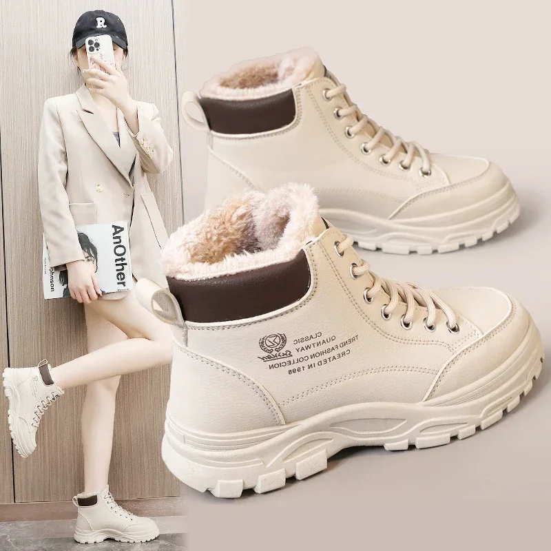 New Women Winter Snow Boots Fashion Style High-top Shoes Casual Woman Waterproof Warm Female High Quality Outdoor Leisure 2024