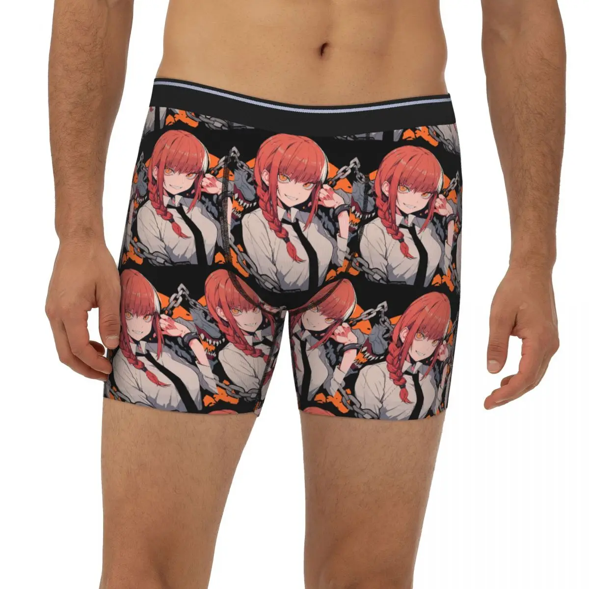 

Makima Chainsaw Man Длинные трусы-боксеры Короткие мужские трусы Вентилируемое нижнее белье для Homme Мужчина Подарок бойфренду