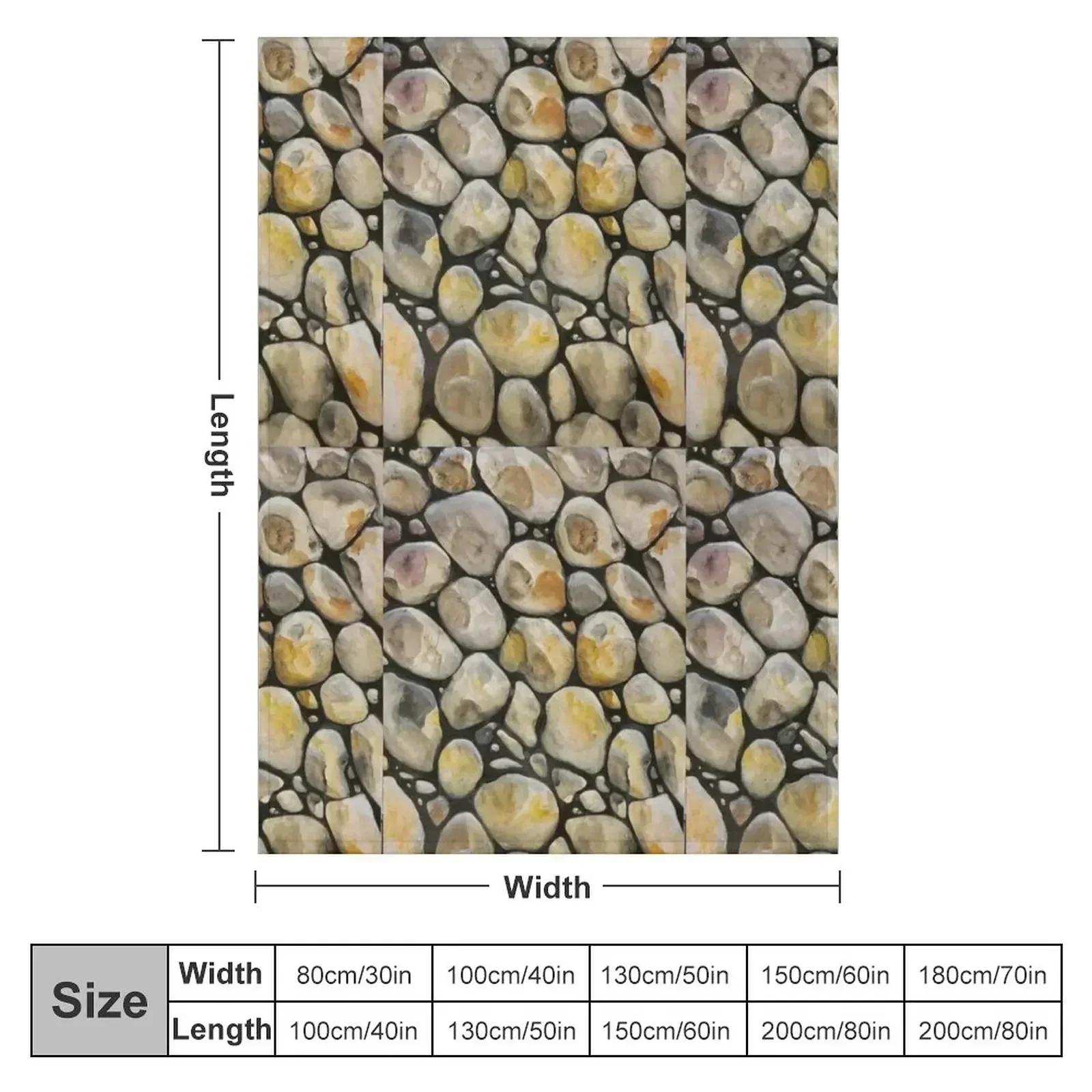 Hand Painted Rocks On The Riverbank Throw Blanket Thermals For Travel Bed Fashionable Thin Single Decorative Sofa Blankets