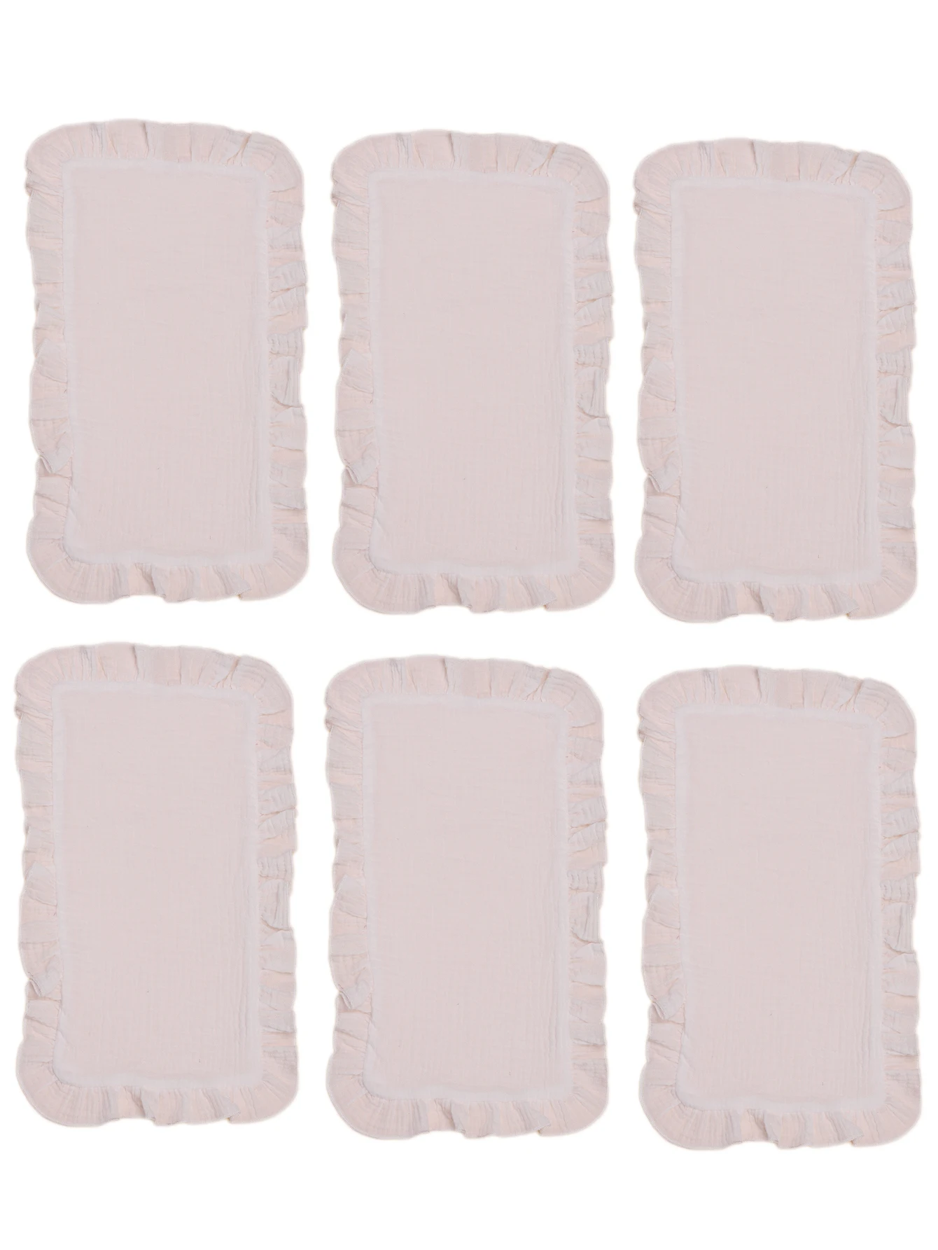 

6 Pcs/Lot Cotton Gauze Ruffle Burp Cloths Absorbent Boys Girls Handkerchief 100% Cotton Muslin Baby Burp Cloths Newborn Towels